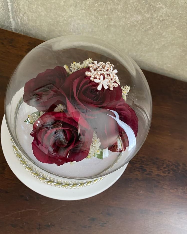 赤バラとスターチスのプロポーズ花束